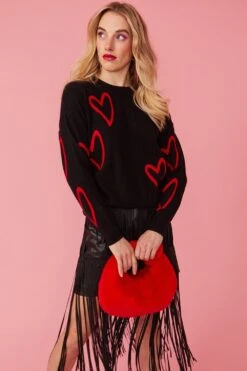 JAYLEY Faux Fur Jodie Bag In Red -Deals Fabulous Women Wear Store jayley faux fur jodie bag in red p11554 80584 image