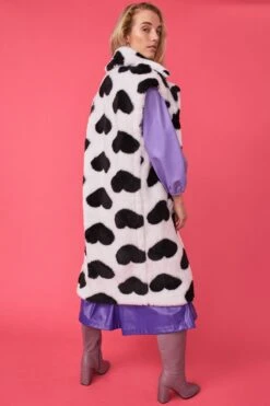 JAYLEY Faux Fur Long Love Heart Gilet -Deals Fabulous Women Wear Store jayley faux fur long love heart gilet p11950 83095 image