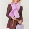 JAYLEY Faux Fur Scarf In Purple