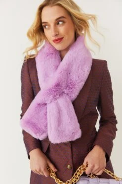 JAYLEY Faux Fur Scarf In Purple -Deals Fabulous Women Wear Store jayley faux fur scarf in purple p11184 78194 image