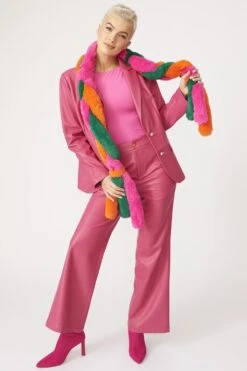 JAYLEY Faux Fur Tri-Colour Plaited Scarf -Deals Fabulous Women Wear Store jayley faux fur tri colour plaited scarf p13180 89334 image