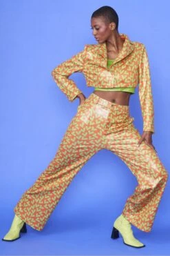 JAYLEY Faux Suede Love Heart Trousers