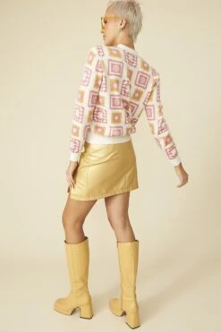 JAYLEY Gold Faux Leather Mini Skirt -Deals Fabulous Women Wear Store jayley gold faux leather mini skirt p12395 91412 image