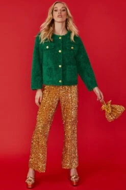 JAYLEY Gold Sequin Flares -Deals Fabulous Women Wear Store jayley gold sequin flares p11436 79680 image