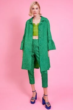 JAYLEY Green Embroidered Cut Off Trousers -Deals Fabulous Women Wear Store jayley green embroidered cut off trousers p14682 97228 image