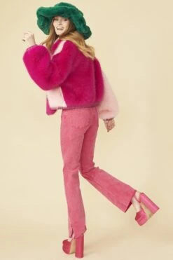 JAYLEY Green Faux Fur Oversized Hat -Deals Fabulous Women Wear Store jayley green faux fur oversized hat p12792 86677 image