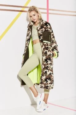 JAYLEY Green Full Length Camo Faux Fur Jacket -Deals Fabulous Women Wear Store jayley green full length camo faux fur jacket p6914 72559 image