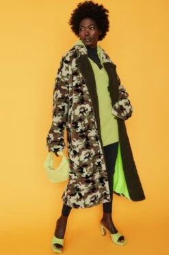 JAYLEY Green Full Length Camo Faux Fur Jacket -Deals Fabulous Women Wear Store jayley green full length camo faux fur jacket p6914 75570 image