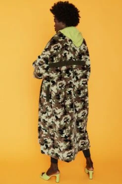 JAYLEY Green Full Length Camo Faux Fur Jacket -Deals Fabulous Women Wear Store jayley green full length camo faux fur jacket p6914 75573 image