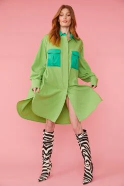 JAYLEY Green Kate Shirt Dress -Deals Fabulous Women Wear Store jayley green kate shirt dress p12203 84182 image