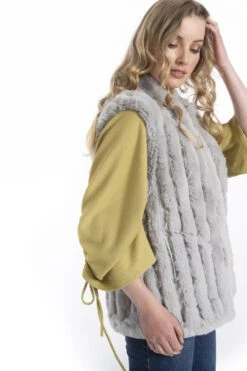 JAYLEY Grey Faux Fur Gilet -Deals Fabulous Women Wear Store jayley grey faux fur gilet p3684 57605 image