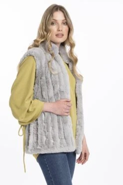 JAYLEY Grey Faux Fur Gilet -Deals Fabulous Women Wear Store jayley grey faux fur gilet p3684 57608 image
