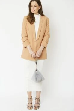 JAYLEY Grey Pyramid Faux Fur Bag -Deals Fabulous Women Wear Store jayley grey pyramid faux fur bag p4979 63248 image