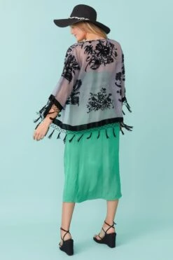 JAYLEY Grey Silk Devore Jacket -Deals Fabulous Women Wear Store jayley grey silk devore jacket p5639 66865 image