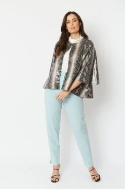 JAYLEY Grey Snake Print Faux Suede Cape -Deals Fabulous Women Wear Store jayley grey snake print faux suede cape p6521 71525 image