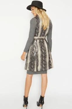 JAYLEY Grey Snake Print Faux Suede Waistcoat -Deals Fabulous Women Wear Store jayley grey snake print faux suede waistcoat p6529 71570 image