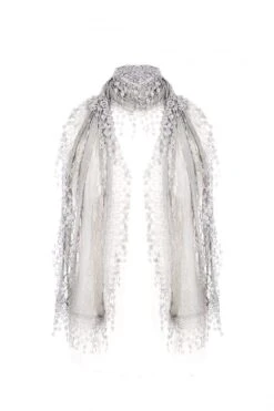 JAYLEY Grey Vintage Lace Scarf
