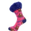 JAYLEY Grizzly Bear Print Faux Fur Trim Socks