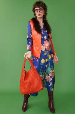 JAYLEY Hand Woven Faux Leather Bag In Red -Deals Fabulous Women Wear Store jayley hand woven faux leather bag in red p12338 84754 image