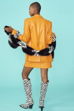 JAYLEY Handcraft Faux Fur Chain Scarf In Zebra Print -Deals Fabulous Women Wear Store jayley handcraft faux fur chain scarf in zebra print p12674 85841 image