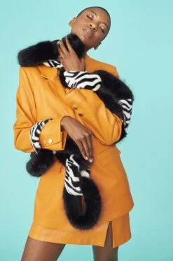 JAYLEY Handcraft Faux Fur Chain Scarf In Zebra Print -Deals Fabulous Women Wear Store jayley handcraft faux fur chain scarf in zebra print p12674 85843 image