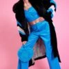 JAYLEY Handmade Eco Faux Fur Electric Coat