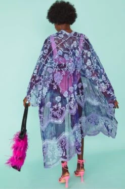 JAYLEY Handmade Purple Tye Die Shibori Lace Kimono -Deals Fabulous Women Wear Store jayley handmade purple tye die shibori lace kimono p10650 74290 image