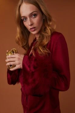 JAYLEY Holly Feather Pyjamas In Ruby Red -Deals Fabulous Women Wear Store jayley holly feather pyjamas in ruby red p11101 79829 image