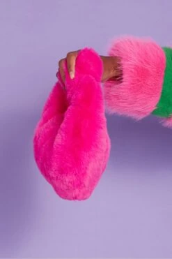 JAYLEY Hot Pink Faux Fur Jodie Bag -Deals Fabulous Women Wear Store jayley hot pink faux fur jodie bag p13739 93023 image