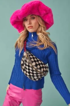 JAYLEY Hot Pink Faux Fur Oversized Hat -Deals Fabulous Women Wear Store jayley hot pink faux fur oversized hat p12658 85780 image