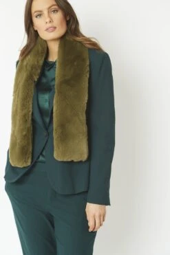JAYLEY Khaki Faux Fur Scarf -Deals Fabulous Women Wear Store jayley khaki faux fur scarf p4696 61631 image