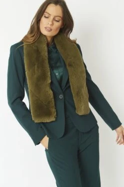 JAYLEY Khaki Faux Fur Scarf -Deals Fabulous Women Wear Store jayley khaki faux fur scarf p4696 61632 image