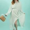JAYLEY Light Blue Silk Blend Maxi Shirt Dress