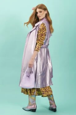 JAYLEY Lilac Faux Suede Metallic Maxi Gilet -Deals Fabulous Women Wear Store jayley lilac faux suede metallic maxi gilet p12746 86330 image