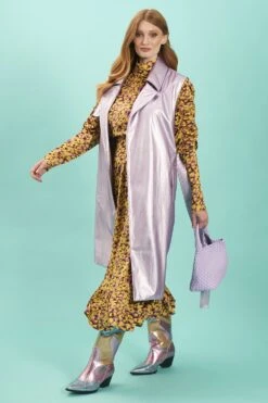 JAYLEY Lilac Faux Suede Metallic Maxi Gilet -Deals Fabulous Women Wear Store jayley lilac faux suede metallic maxi gilet p12746 86332 image