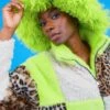 JAYLEY Lime Green Oversized Bamboo Fur Hat
