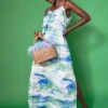 JAYLEY Maxi Tie Dye Dress In Blue And Green