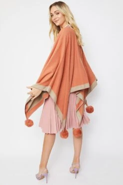 JAYLEY Mocha Luxury Reversible Cashmere Blend Pom Pom Wrap -Deals Fabulous Women Wear Store jayley mocha luxury reversible cashmere blend pom pom wrap p3528 57007 image