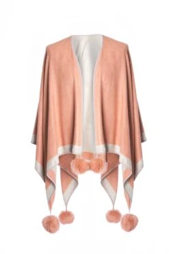 JAYLEY Mocha Luxury Reversible Cashmere Blend Pom Pom Wrap -Deals Fabulous Women Wear Store jayley mocha luxury reversible cashmere blend pom pom wrap p3528 57008 image