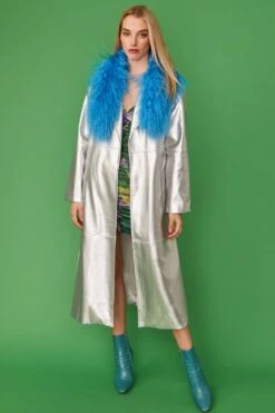 JAYLEY Mongolian Fur Collar In Blue -Deals Fabulous Women Wear Store jayley mongolian fur collar in blue p11477 79944 image