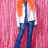 JAYLEY Mongolian Fur Collar In Orange