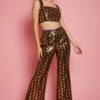 JAYLEY Multi-Coloured Geometric Sequin Flares