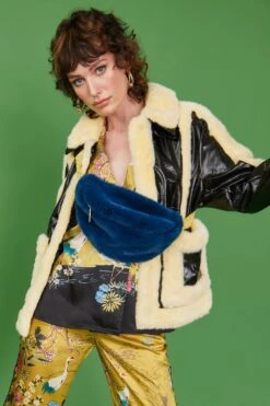 JAYLEY Navy Faux Fur Bum Bag -Deals Fabulous Women Wear Store jayley navy faux fur bum bag p7456 74964 image