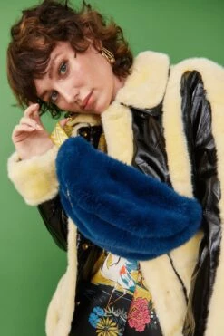 JAYLEY Navy Faux Fur Bum Bag -Deals Fabulous Women Wear Store jayley navy faux fur bum bag p7456 74965 image