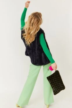 JAYLEY Navy Faux Fur Gilet -Deals Fabulous Women Wear Store jayley navy faux fur gilet p3680 78207 image