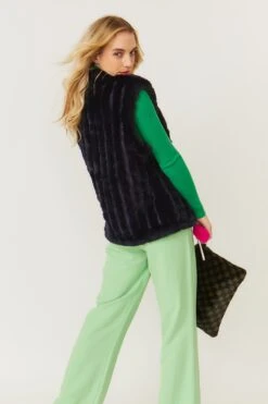 JAYLEY Navy Faux Fur Gilet -Deals Fabulous Women Wear Store jayley navy faux fur gilet p3680 78208 image