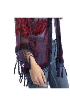 JAYLEY Navy Fur Collar Devore Jacket -Deals Fabulous Women Wear Store jayley navy fur collar devore jacket p8786 49242 image