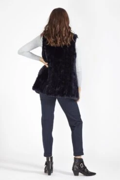 JAYLEY Navy Hand Knitted Faux Fur Gilet -Deals Fabulous Women Wear Store jayley navy hand knitted faux fur gilet p3973 58758 image