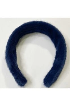 JAYLEY Navy Queen Cashmere & Faux Fur Headband