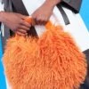 JAYLEY Orange Bamboo Eco Faux Fur Bag